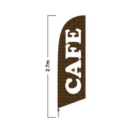 Brown Cafe 2.7 Meter Double Side Feather Flag