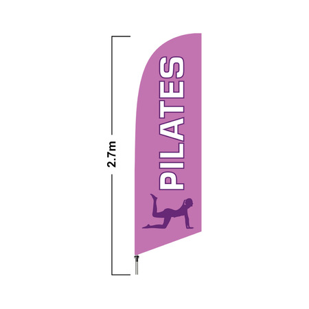 Pink Pilates 2.7 Meter Double Side Feather Flag