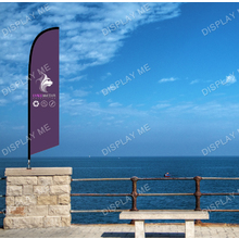 Single Sided 3.5 Meter Feather Fabric Flag with 180 Degree Floor Mount Base 
