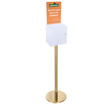 Premium Clear Suggestion Box with A4 Display on Gold Pole and Base