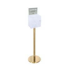 Premium Clear Suggestion Box with A5 Display on Gold Pole and Base
