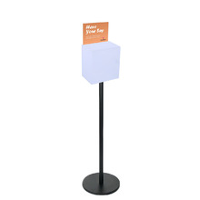 Premium Frosted Suggestion Box with A5 Display on Black Pole and Base