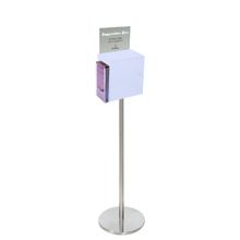 Premium Frosted Suggestion Box with A5 Display on Silver Pole and Base with DL Brochure Holder on Side