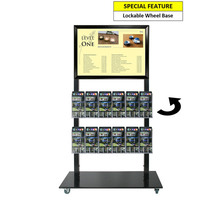 Black Mall Stand - A2 Snap Frame and 12 DL Brochure Holders Double Sided