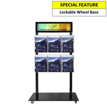 Black Mall Stand - Snap Header with 6 A4 Brochure Holders Double Sided 