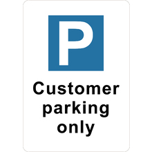 PRINTED ALUMINUM A3 SIGN - Customer Parking Only Sign