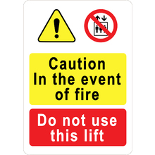 PRINTED ALUMINUM A5 SIGN - Do Not Use This Lift Sign