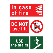 PRINTED ALUMINUM A3 SIGN - In Case Of Fire Use Staires Sign