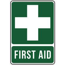 PRINTED ALUMINUM A5 SIGN - First Aid Sign