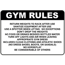 PRINTED ALUMINUM A3 SIGN - Gym Rules Sign