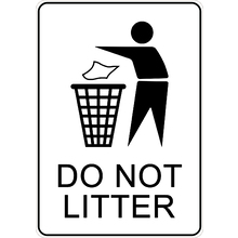 PRINTED ALUMINUM A3 SIGN - Do Not Litter Sign