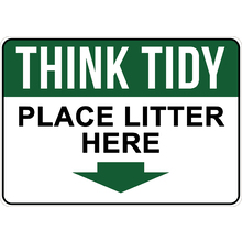 PRINTED ALUMINUM A3 SIGN - Place Litter Here Sign