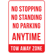 PRINTED ALUMINUM A4 SIGN - Tow Away Zone Sign