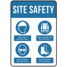 PRINTED ALUMINUM A3 SIGN - Precautions For Site Safety Sign
