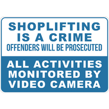 PRINTED ALUMINUM A5 SIGN - Shop Lifting Is A Crime Offenders will be Prosecuted Sign