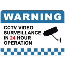 PRINTED ALUMINUM A4 SIGN - Warning CCTV Video Surveillance in 24 Hour Operation Sign 