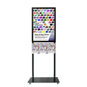 Tall Info Stand -  A1 Snap Frame with 3 A4 Brochure Holders