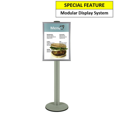 A1 Poster Holder on Silver Combo Pole 1800mm High - Single Sided