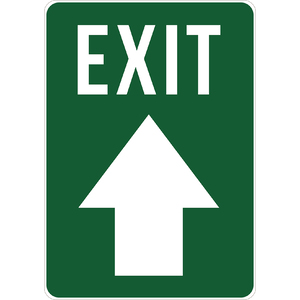 PRINTED ALUMINUM A4 SIGN - Exit with Arrow Sign