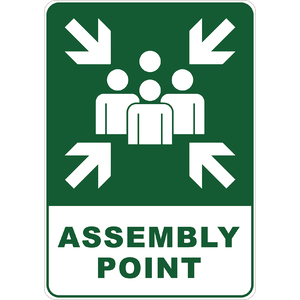 PRINTED ALUMINUM A3 SIGN - Assembly Point Sign