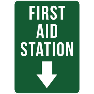 PRINTED ALUMINUM A4 SIGN - First Aid Station Sign