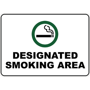PRINTED ALUMINUM A5 SIGN - Designated Smoking Area Sign