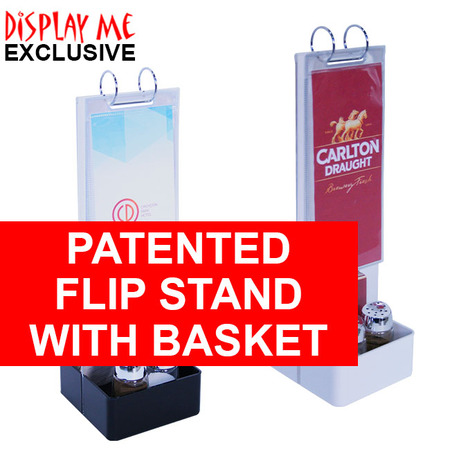 Patented Flip Display Stand with Basket