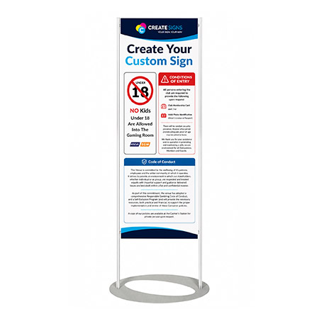 Custom Print Floor Stand 1800mm - Custom Sign 450mm x 1100mm