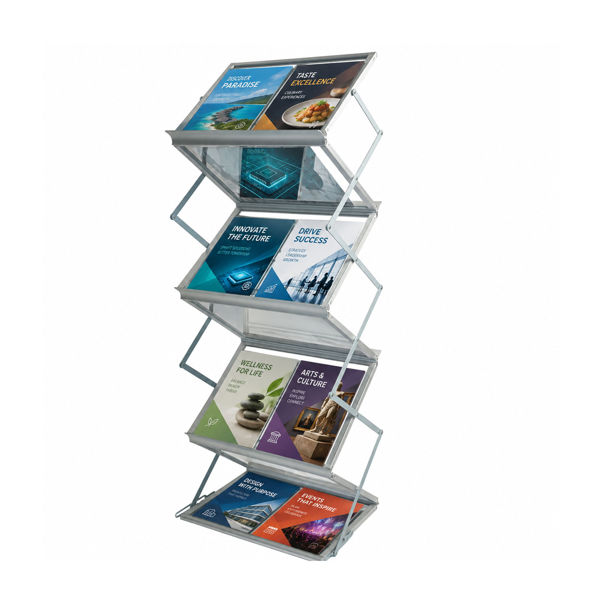 Portable Expandable Brochure Holder Holds 6 A3