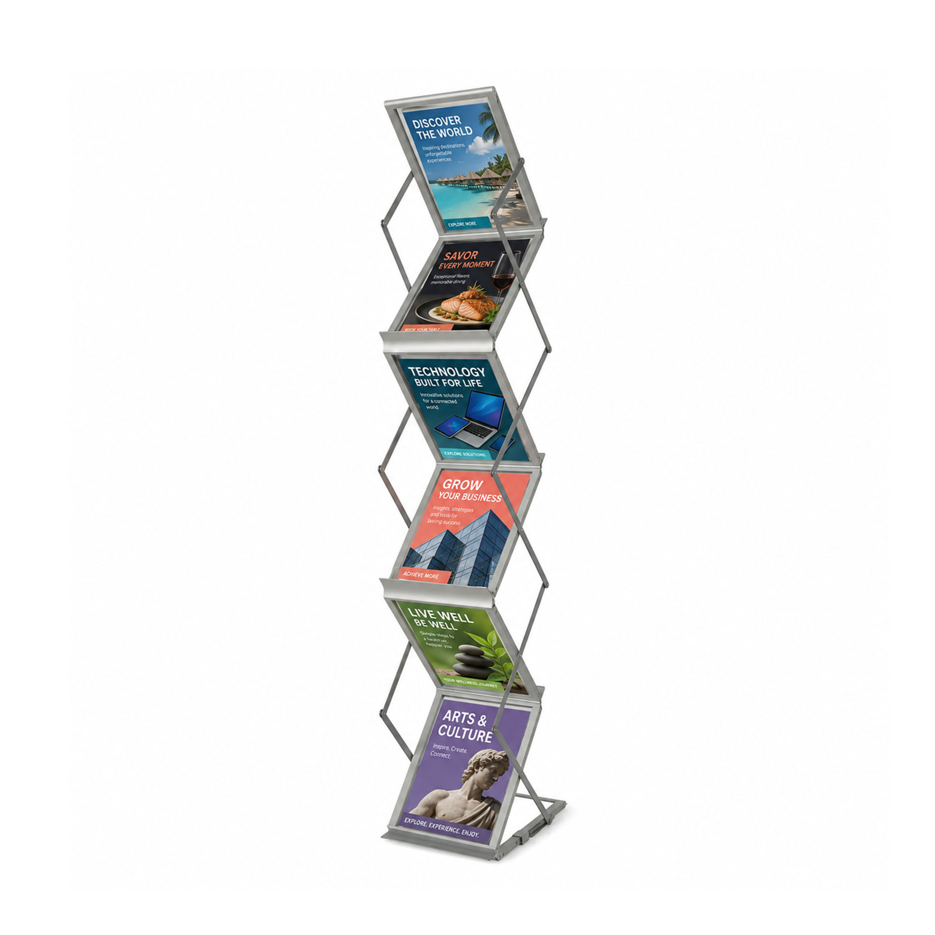Portable Expandable Brochure Holder Holds 6 A4