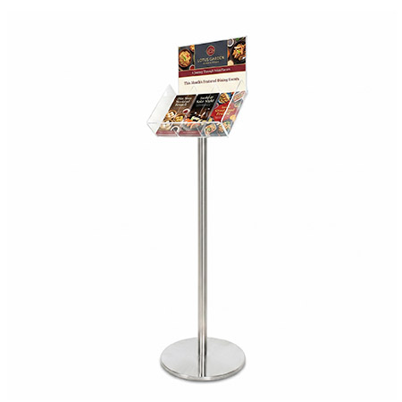 Silver Freestanding Brochure Holder Holds 3 DL 