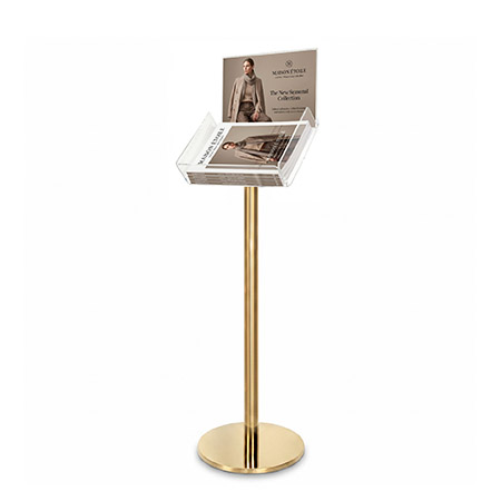 Gold  Freestanding Brochure Holder Holds A4 Landscape 
