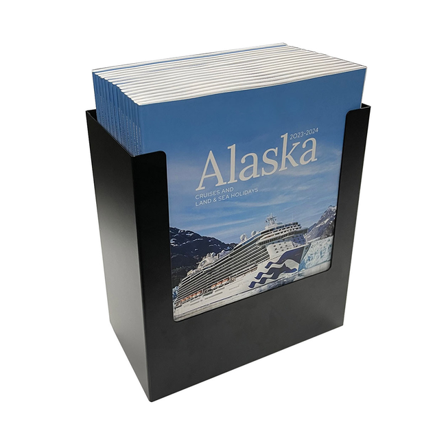 Counter A4 Black Steel Brochure Holder Extra Deep