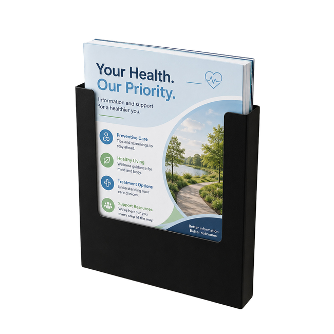 A4 Black Steel Brochure Holder