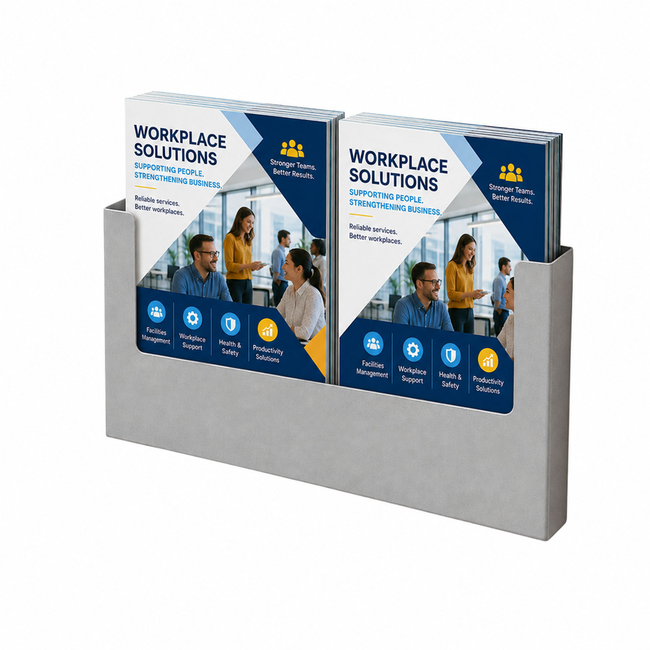 Silver Steel 2 x A5 Brochure Holder