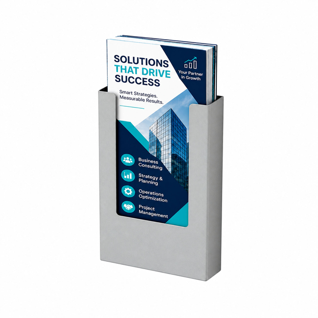 DL Silver Steel Brochure Holder