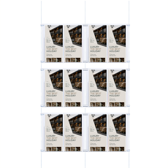 Cable Brochure System 2 Column with 12 DL Brochure Holders