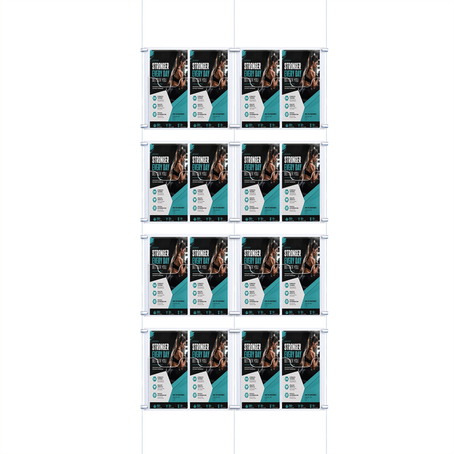 Cable Brochure System 2 Column with 16 DL Brochure Holders