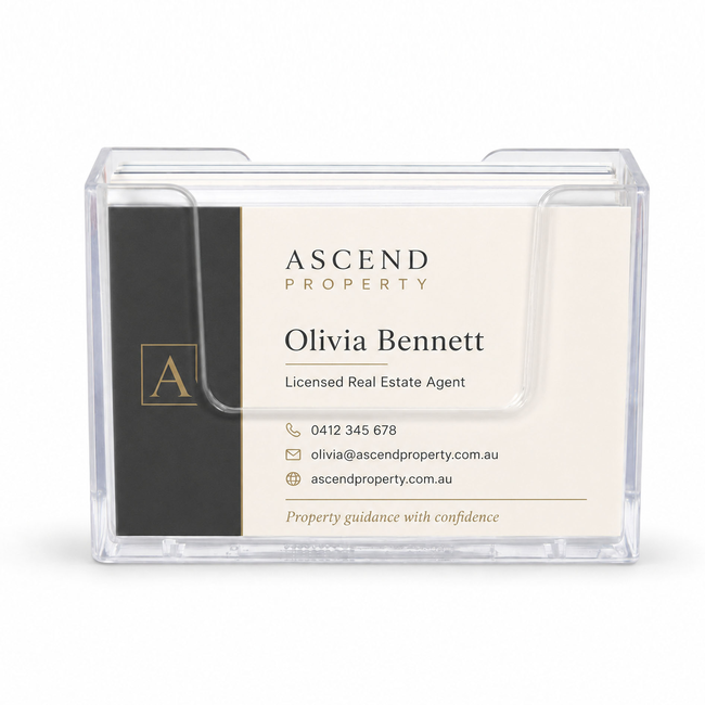Clip Back Horizontal Business Card Holder