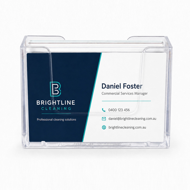 Flat Back Horizontal Wall Business Card Holder 