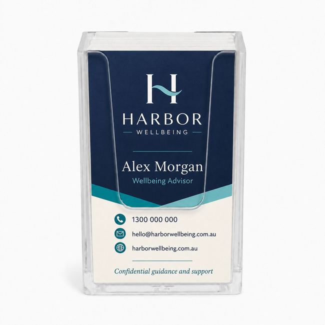 Flat Back Vertical Wall Business Card Holder