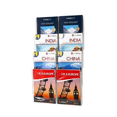 Wall Brochure Holder Combo holds 8 A4  