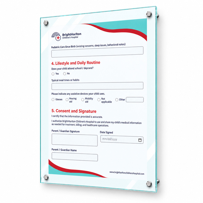 A2 Glassboard Poster Frame with Standoff Mounts