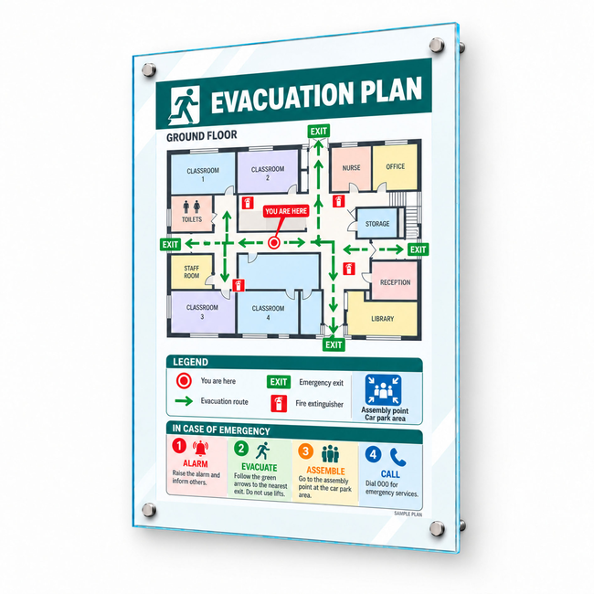 A3 Glassboard Poster Frame with Standoff Mounts