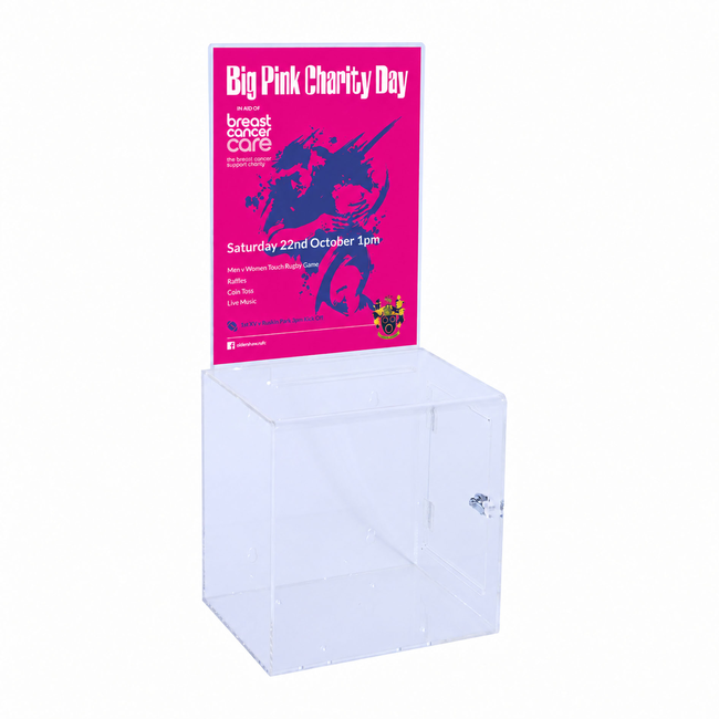 Premium Acrylic Clear Suggestion Box with A4 Display