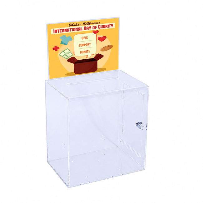 Premium Acrylic Clear Suggestion Box with A5 Display