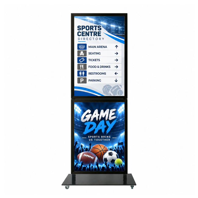Tall Info Stand - with 2 x A1 Snap Frames ON FRONT