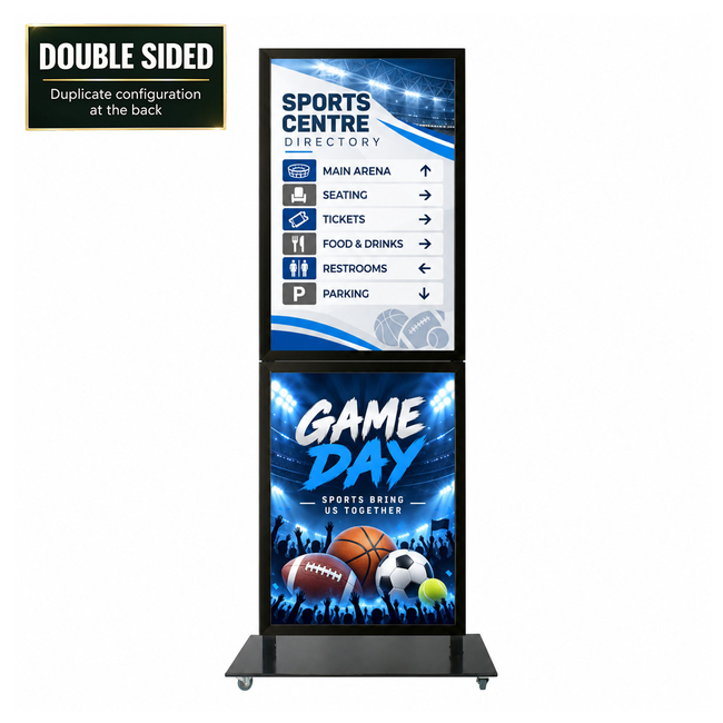 Tall Info Stand - with 2 x A1 Snap Frames Double Sided