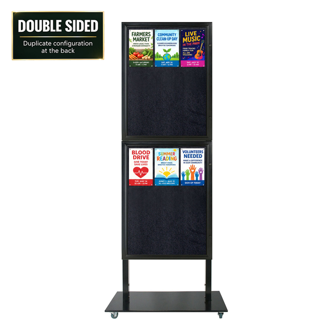 Tall Info Stand - with 2 x Felt Boards - DOUBLE SIDED