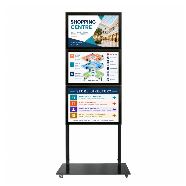 Tall Info Stand - with 3 x A2 Snap Frames
